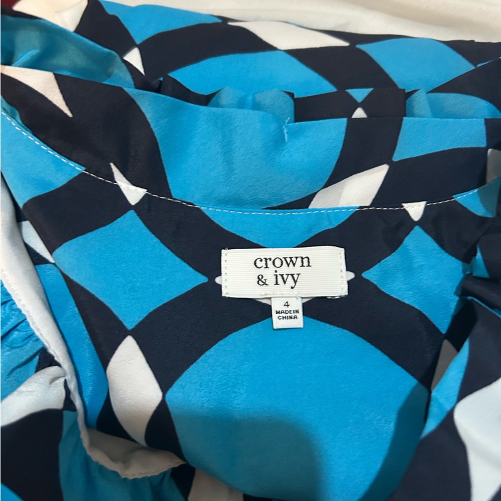 Turquoise Circle Print Mini Dress - Picture 6 of 12